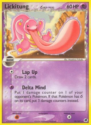 Lickitung (Delta Species) 019  - Reverse Holofoil Dragon Frontiers - Rare