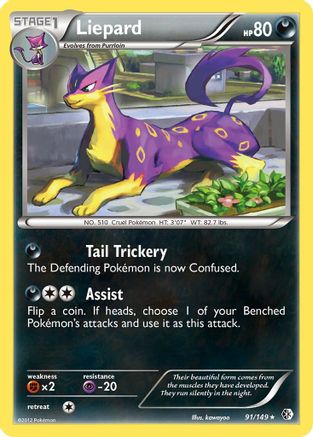 Liepard  - Reverse Holofoil Boundaries Crossed - Holo Rare