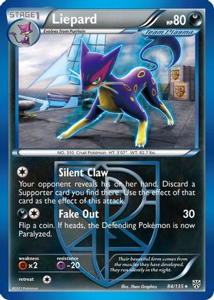 Liepard (Team Plasma)  - Reverse Holofoil Plasma Storm - Rare