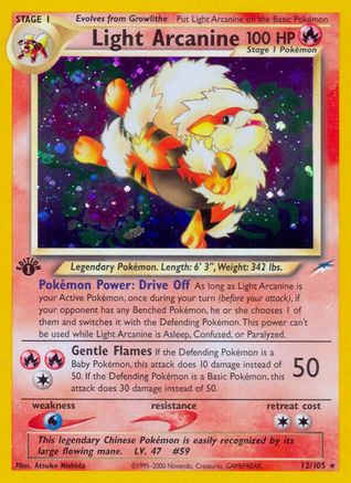 Light Arcanine  - Unlimited Holofoil Neo Destiny - Holo Rare
