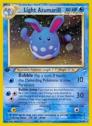 Light Azumarill 013  - 1st Edition Holofoil Neo Destiny - Holo Rare