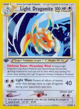 Light Dragonite  - Unlimited Holofoil Neo Destiny - Holo Rare