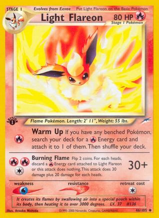Light Flareon 046  - 1st Edition Neo Destiny - Uncommon