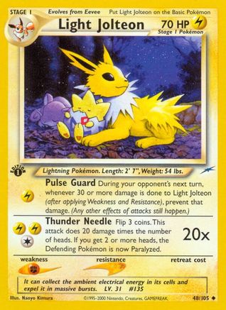 Light Jolteon 048  - 1st Edition Neo Destiny - Uncommon
