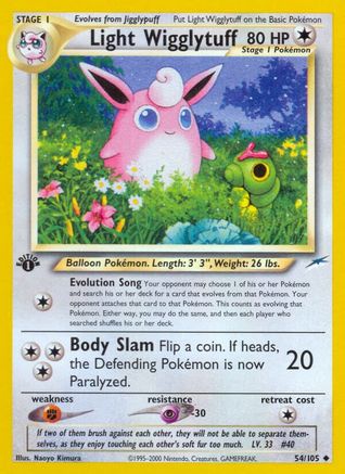 Light Wigglytuff 054  - 1st Edition Neo Destiny - Uncommon