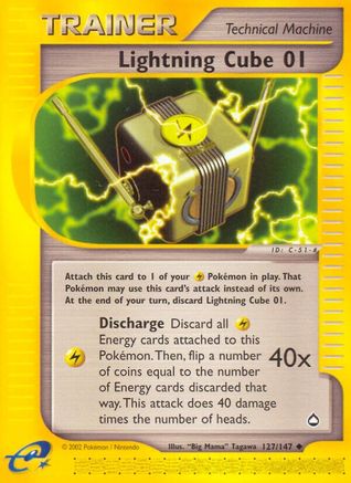 Lightning Cube 01  - Reverse Holofoil Aquapolis - Uncommon