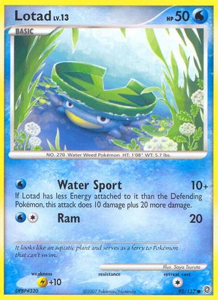 Lotad 092  - Reverse Holofoil Secret Wonders - Common