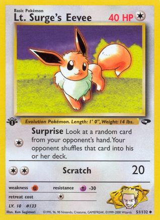 Lt. Surge's Eevee 051  - Unlimited Gym Challenge - Uncommon
