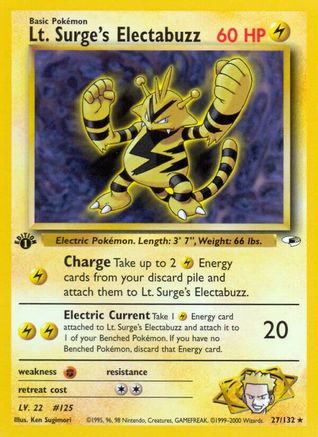 Lt. Surge's Electabuzz (27) 027  - Unlimited Gym Heroes - Rare