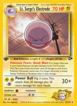 Lt. Surge's Electrode 052  - Unlimited Gym Challenge - Uncommon