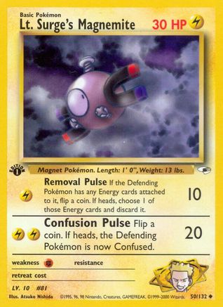 Lt. Surge's Magnemite (50) 050  - 1st Edition Gym Heroes - Uncommon