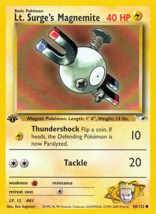 Lt. Surge's Magnemite (80) 080  - 1st Edition Gym Heroes - Common