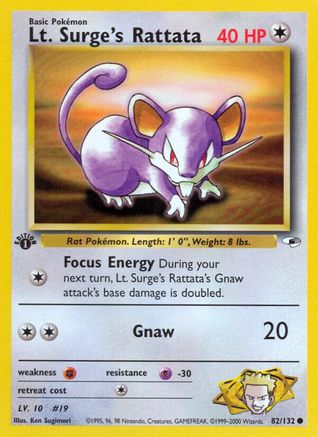 Lt. Surge's Rattata 082  - Unlimited Gym Heroes - Common