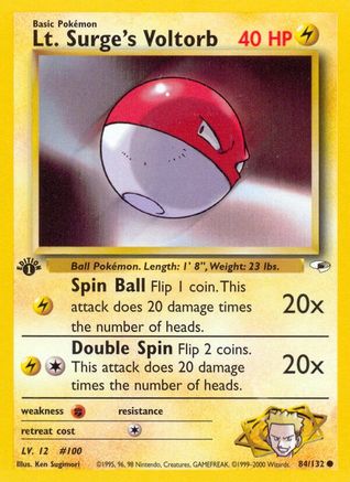 Lt. Surge's Voltorb 084  - Unlimited Gym Heroes - Common