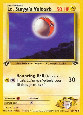 Lt. Surge's Voltorb 086  - 1st Edition Gym Challenge - Common