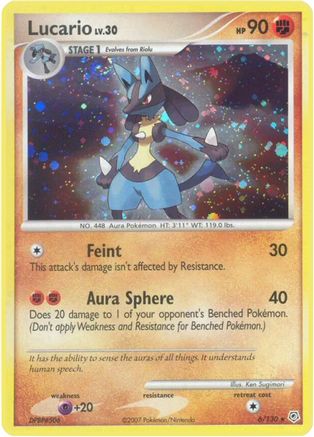 Lucario 006  - Reverse Holofoil Diamond and Pearl - Holo Rare