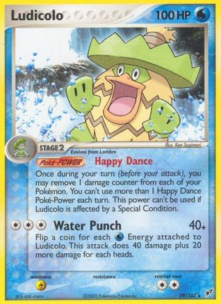 Ludicolo - 019/107/107  - Reverse Holofoil Deoxys - Rare