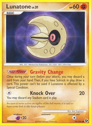 Lunatone  - Reverse Holofoil Great Encounters - Common