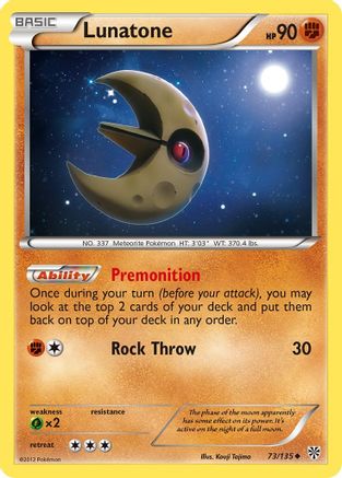 Lunatone  - Reverse Holofoil Plasma Storm - Uncommon