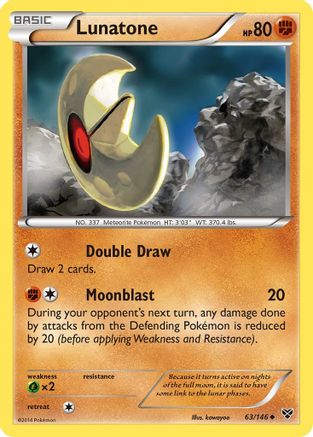 Lunatone  - Reverse Holofoil XY Base Set - Uncommon