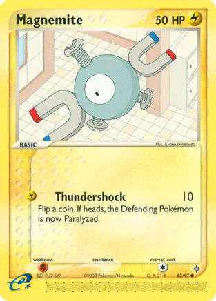 Magnemite - 63/97/97  - Reverse Holofoil Dragon - Common