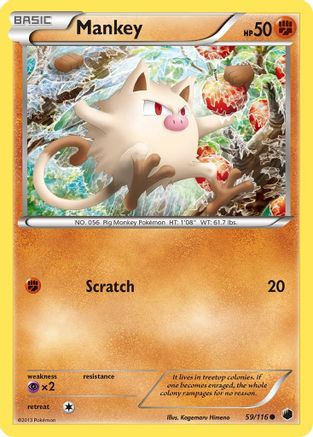 Mankey  - Reverse Holofoil Plasma Freeze - Common