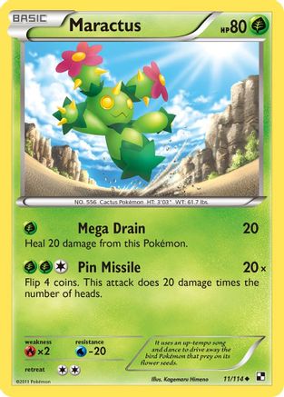 Maractus (11)  - Reverse Holofoil Black and White - Uncommon