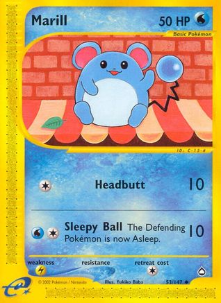 Marill  - Reverse Holofoil Aquapolis - Uncommon
