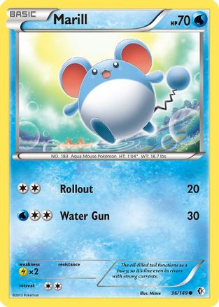 Marill 036  - Reverse Holofoil Boundaries Crossed - Common