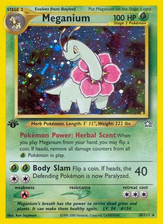 Meganium (10) 010  - 1st Edition Holofoil Neo Genesis - Holo Rare