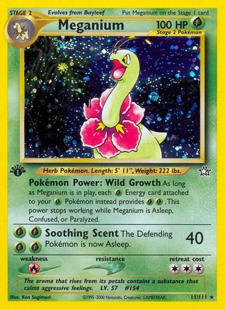 Meganium (11)/111  - Unlimited Holofoil Neo Genesis - Holo Rare