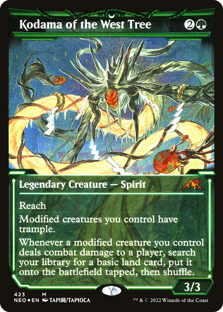 Kodama of the West Tree (NEO-423) - Kamigawa: Neon Dynasty: (Showcase) Etched Foil