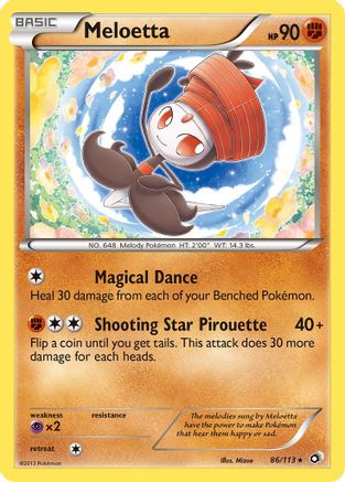 Meloetta (86)  - Reverse Holofoil Legendary Treasures - Rare
