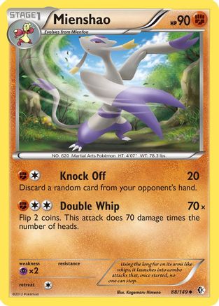Mienshao  - Reverse Holofoil Boundaries Crossed - Uncommon