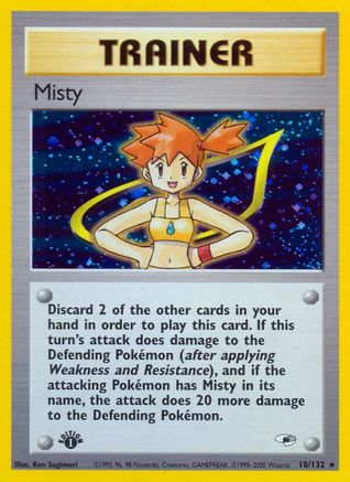 Misty (18) 018  - 1st Edition Holofoil Gym Heroes - Holo Rare