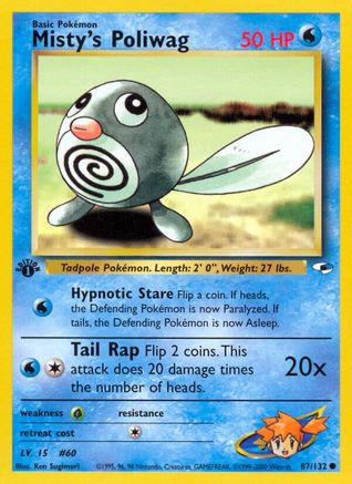 Misty's Poliwag 087  - 1st Edition Gym Heroes - Common