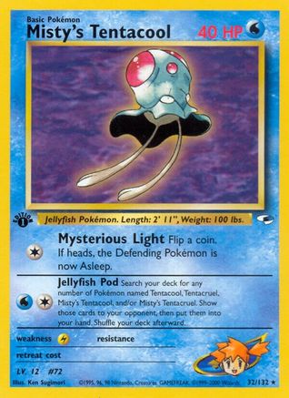 Misty's Tentacool (32) 032  - Unlimited Gym Heroes - Rare