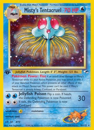 Misty's Tentacruel 010  - Unlimited Holofoil Gym Heroes - Holo Rare