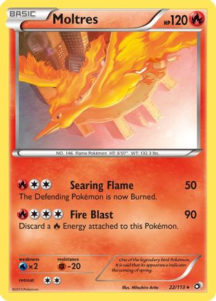 Moltres 022  - Holofoil Legendary Treasures - Holo Rare