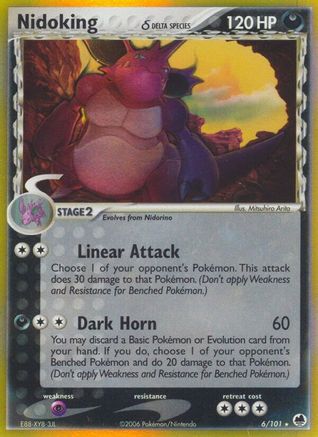 Nidoking (Delta Species)/101  - Reverse Holofoil Dragon Frontiers - Holo Rare
