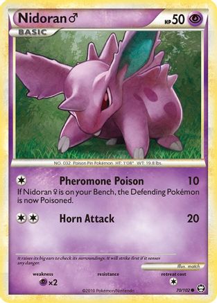 Nidoran M 070  - Reverse Holofoil Triumphant - Common