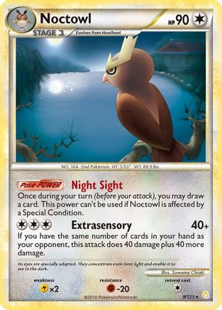 Noctowl/123  - Holofoil HeartGold SoulSilver - Holo Rare