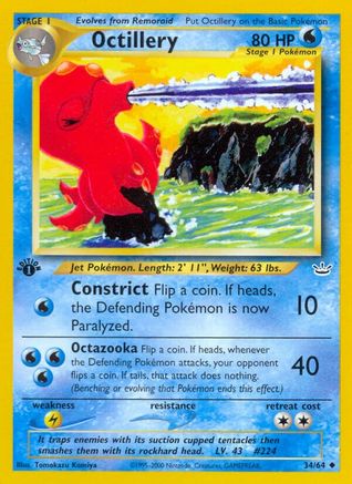 Octillery 034  - 1st Edition Neo Revelation - Uncommon
