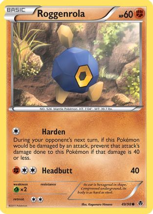 Roggenrola (49) 049  - Reverse Holofoil Emerging Powers - Common