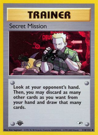 Secret Mission 118  - 1st Edition Gym Heroes - Uncommon