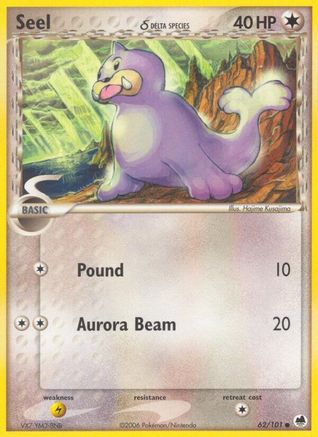 Seel (Delta Species) 062  - Reverse Holofoil Dragon Frontiers - Common