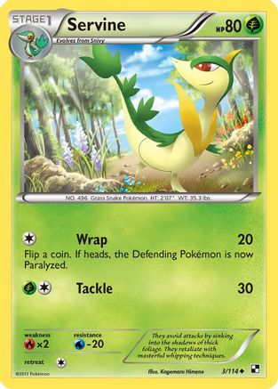 Servine (3) 003  - Reverse Holofoil Black and White - Uncommon