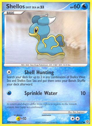 Shellos East Sea 106  - Reverse Holofoil Secret Wonders - Common