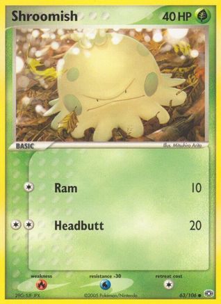Shroomish  - Reverse Holofoil Emerald - Common