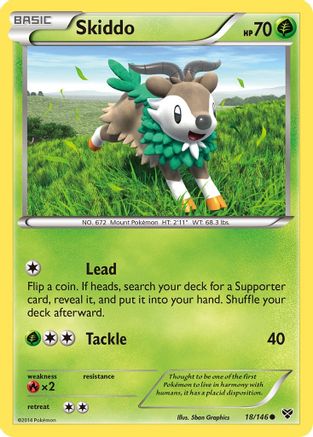 Skiddo  - Reverse Holofoil XY Base Set - Common